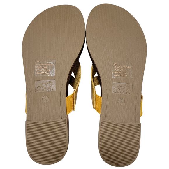 MIA Amore Women Patriciaa Cut Out Flip Flop Thong Sandals Size US 9W Yellow - Picture 3 of 4